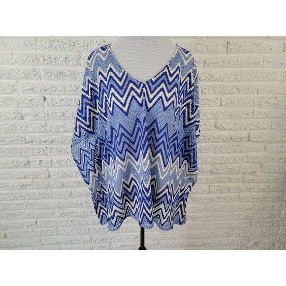INC International Concepts Women Swim Coverup 1X Plus Sleeveless Zig Zag GEO85E - Picture 1 of 7